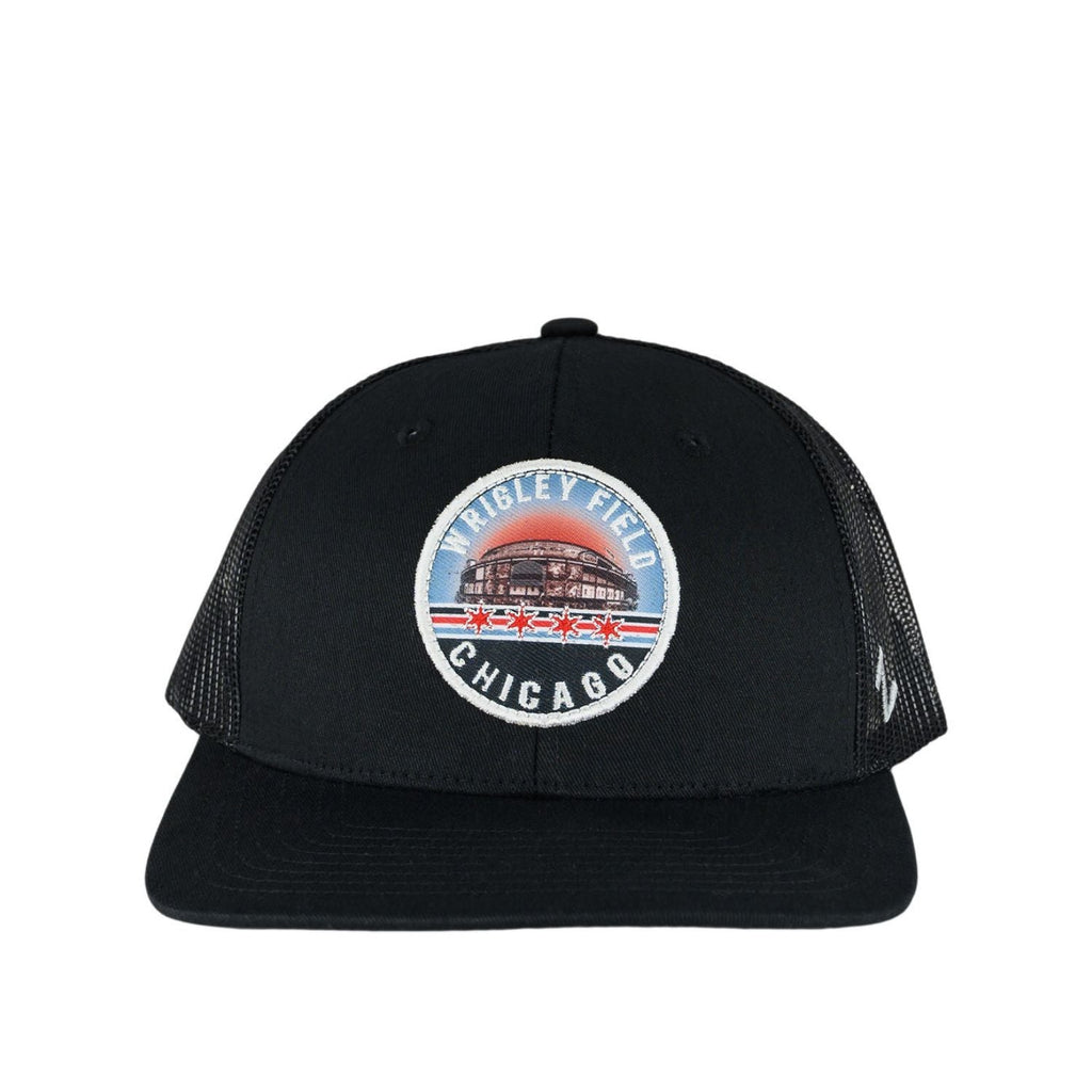 Wrigley Field Black Dakota Trucker Hat product image 2, provided for visual reference and product detail review