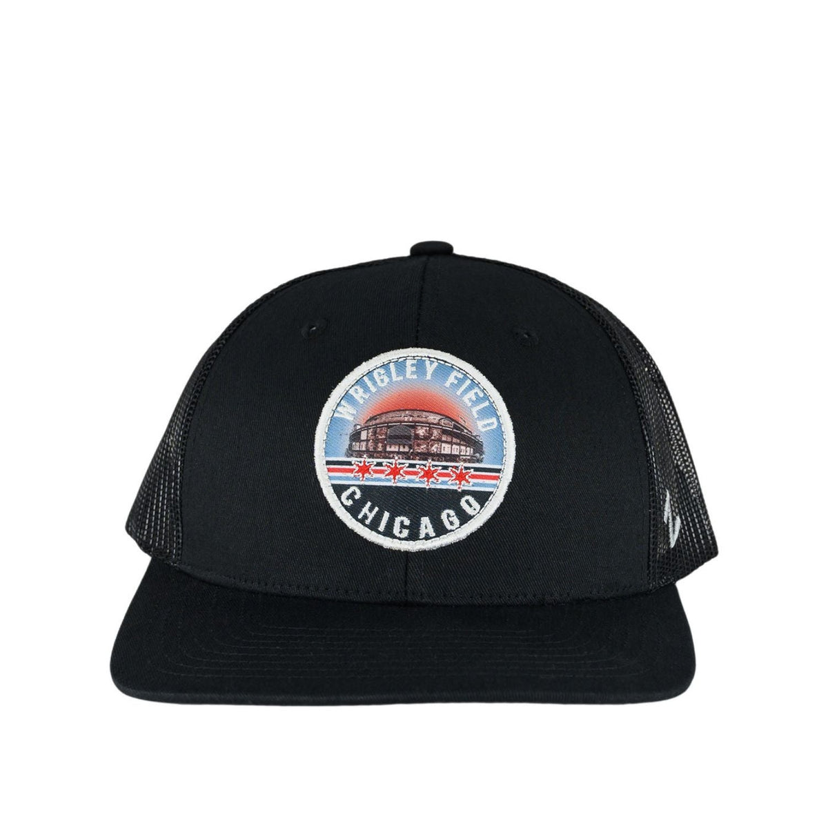 Wrigley Field Black Dakota Trucker Hat product image 2, provided for visual reference and product detail review