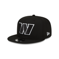 Washington Commander NFL New Era Men Black White 9Fifty Basic Snapback product image 1, provided for visual reference and