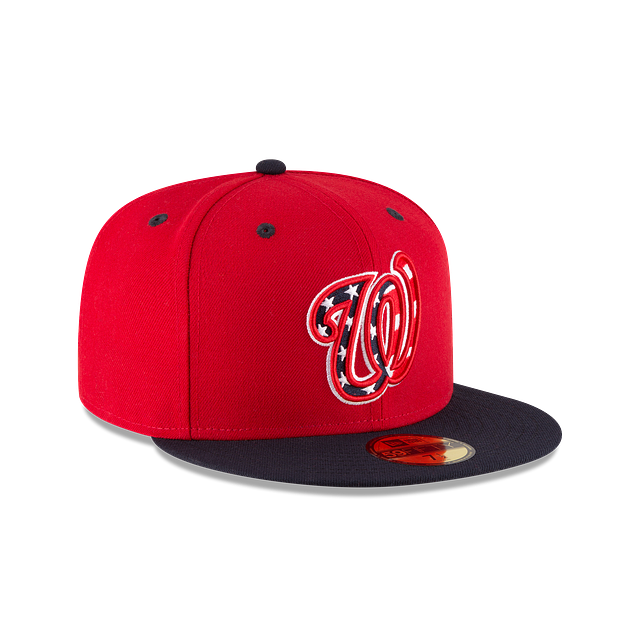 Washington Nationals MLB New Era Men Red/Navy 59Fifty Authentic Collection On Field Fitted Hat product image 2, provided for