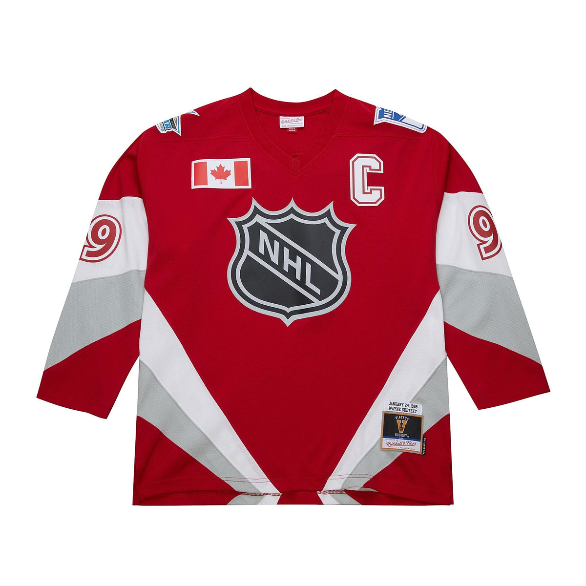Wayne Gretzky NHL Mitchell & Ness Men Scarlet 1999 All Star Game Blue Line Authentic Jersey product image 2, provided for