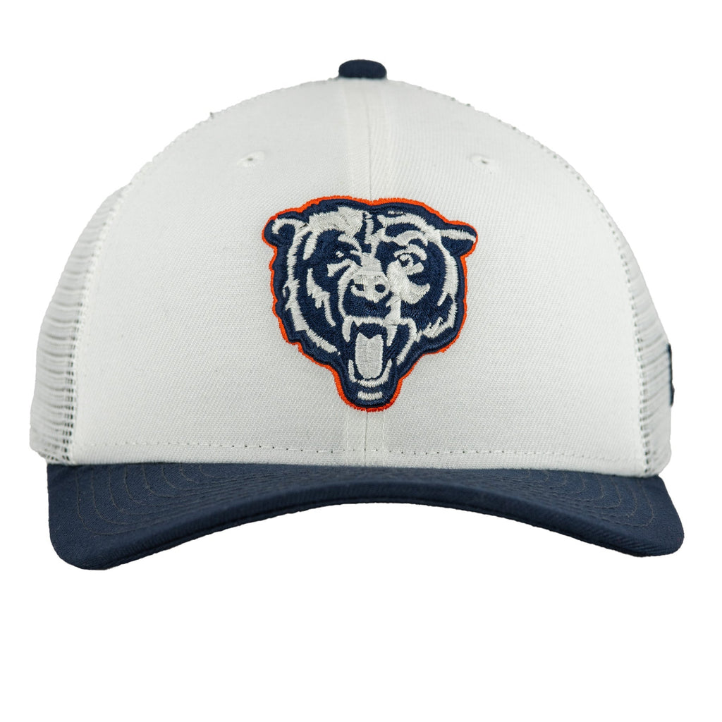 Chicago Bears White/Navy New Era 9SEVENTY Stretch-Snapback Hat product image 2, provided for visual reference and product