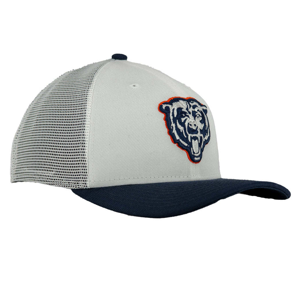Chicago Bears White/Navy New Era 9SEVENTY Stretch-Snapback Hat product image 1, provided for visual reference and product