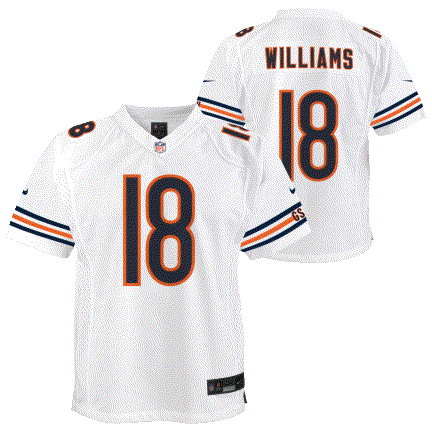 Caleb Williams Chicago Bears Youth White Road Game Jersey product image 1, provided for visual reference and product detail