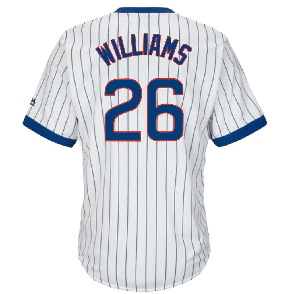 Billy Williams Chicago Cubs Cooperstown White Pinstripe V-Neck Home Men Jersey product image 2, provided for visual
