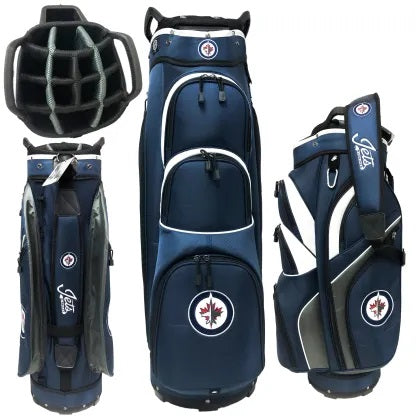 Winnipeg Jets NHL Navy/White Golf Cart Bag product image 2, provided for visual reference and product detail review