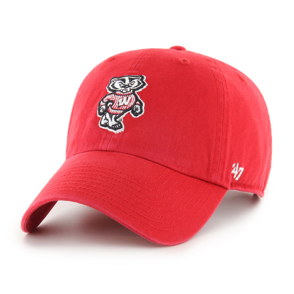 Wisconsin Badgers NCAA 47 Brand Men Red Clean Up Adjustable Hat product image 1, provided for visual reference and product