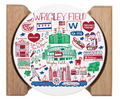 Wrigley Field Julia Gash Varsity 4 Pack Stone Coaster Set product image 1, provided for visual reference and product detail