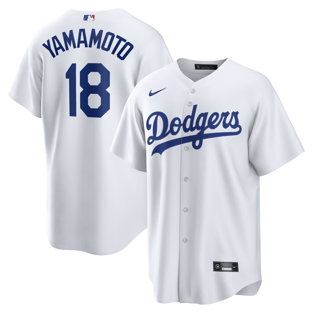 Yoshinobu Yamamoto Los Angeles Dodgers MLB Nike Men White Home Replica Jersey product image 3, provided for visual reference
