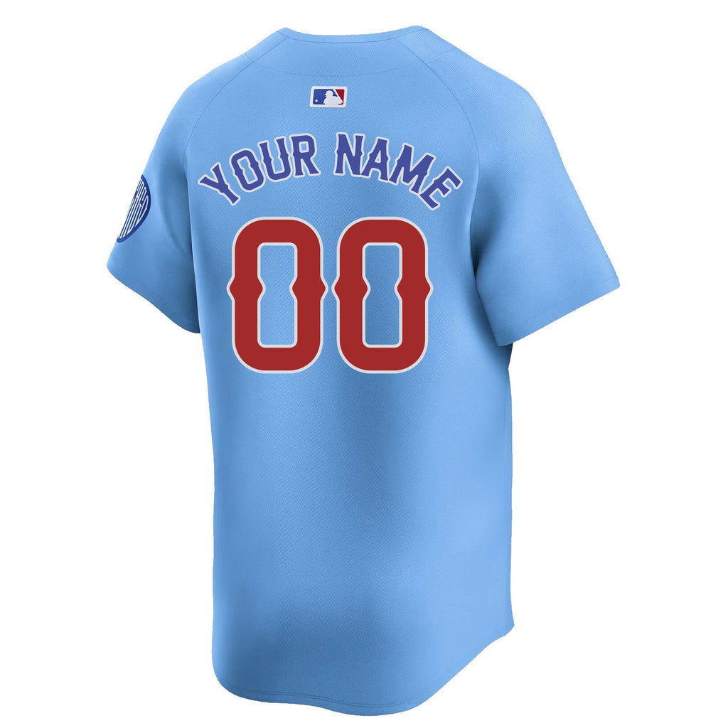 Custom Chicago Cubs Nike Men Light Blue 2nd Alternate Limited Jersey product image 2, provided for visual reference and