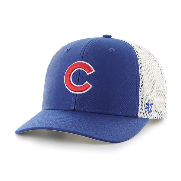 Chicago Cubs Royal/White Mesh Back Adjustable Hat - Youth product image 1, provided for visual reference and product detail