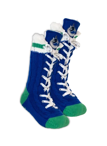 Vancouver Canucks NHL Hockey Sockey Unisex Navy Slipper Skates Socks product image 3, provided for visual reference and