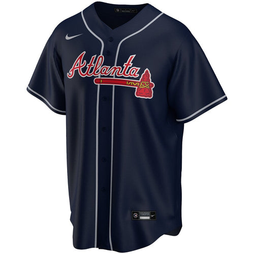 Atlanta Braves MLB Nike Men Navy Alternate Replica Jersey product image 1, provided for visual reference and product detail