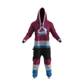Colorado Avalanche NHL Hockey Sockey Men Burgundy Team Uniform Onesie product image 1, provided for visual reference and
