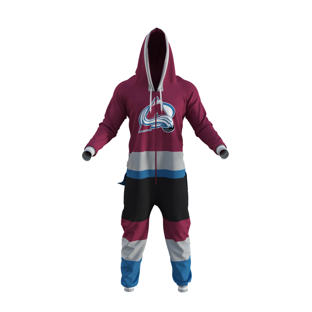 Colorado Avalanche NHL Hockey Sockey Men Burgundy Team Uniform Onesie product image 1, provided for visual reference and