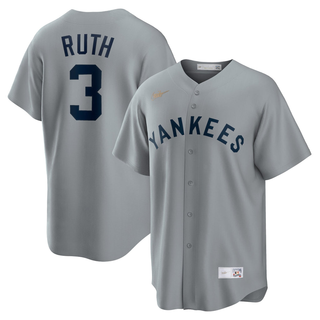 Babe Ruth New York Yankees MLB Nike Men Grey Cooperstown Replica Jersey product image 1, provided for visual reference and