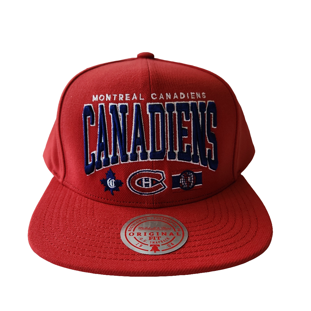 Montreal Canadiens NHL Mitchell & Ness Men Red Champ Stack Snapback product image 6, provided for visual reference and