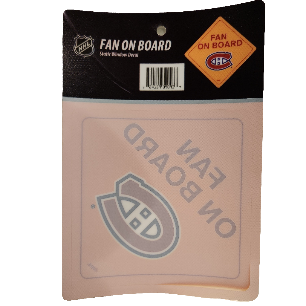 Montreal Canadiens NHL Fan On Board Window Decal product image 1, provided for visual reference and product detail review