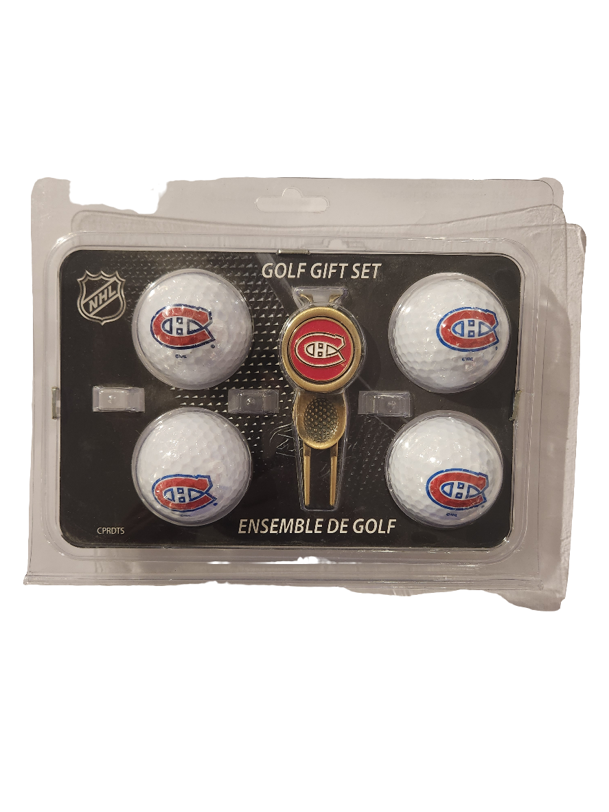 Montreal Canadiens NHL 4 Ball & Divot Tool Gift Set product image 1, provided for visual reference and product detail review