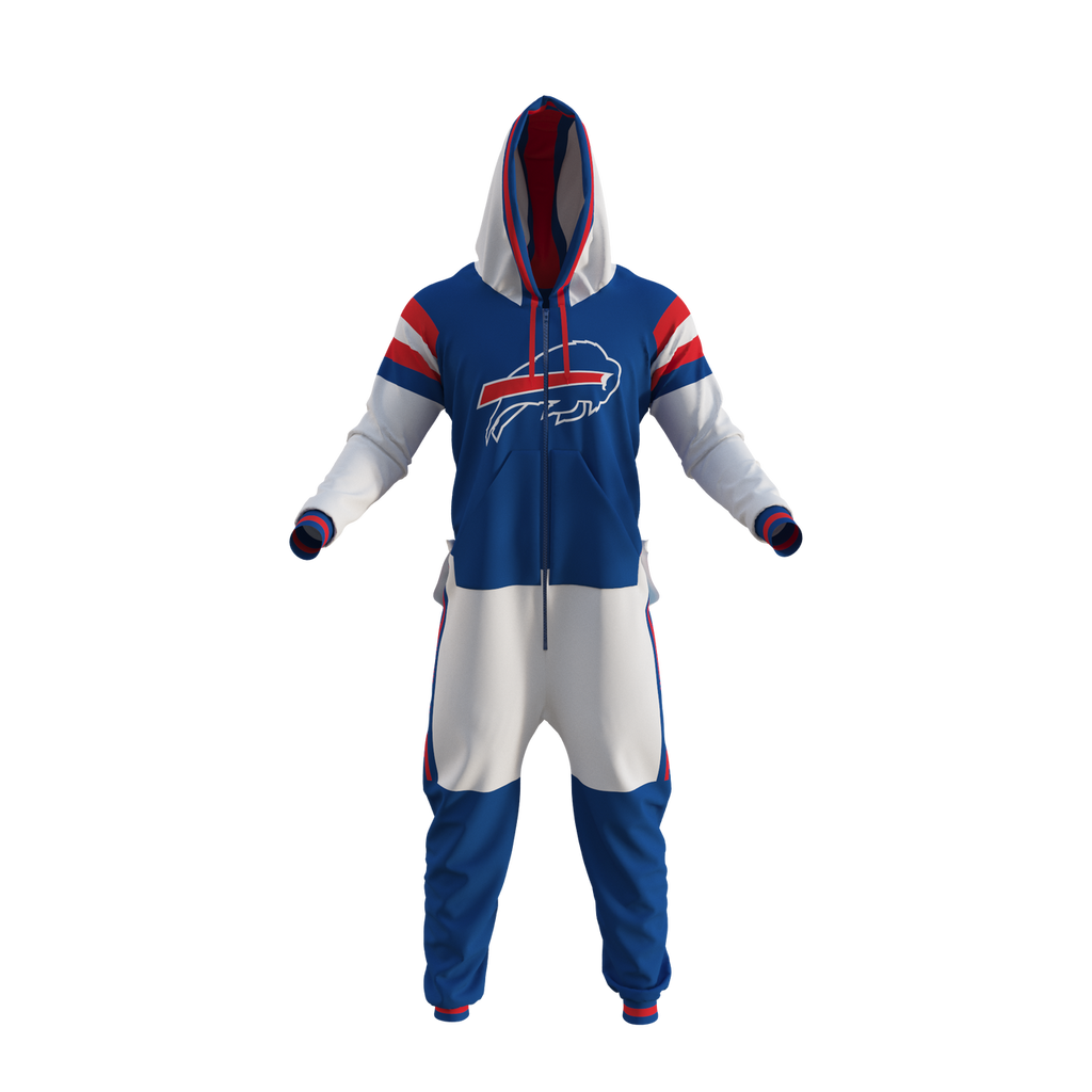Buffalo Bills NFL Hockey Sockey Men Royal Blue Team Uniform Onesie product image 1, provided for visual reference and