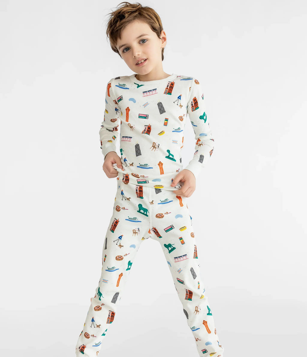 Chicago Goodnight Kid's Long John Pajamas product image 3, provided for visual reference and product detail review
