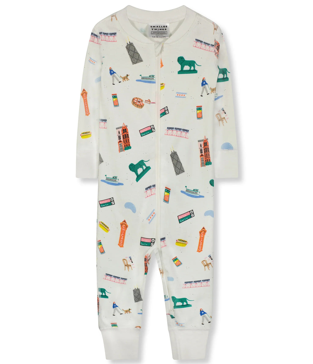 Chicago Goodnight Baby Sleeper Smaller Things Pajamas product image 2, provided for visual reference and product detail
