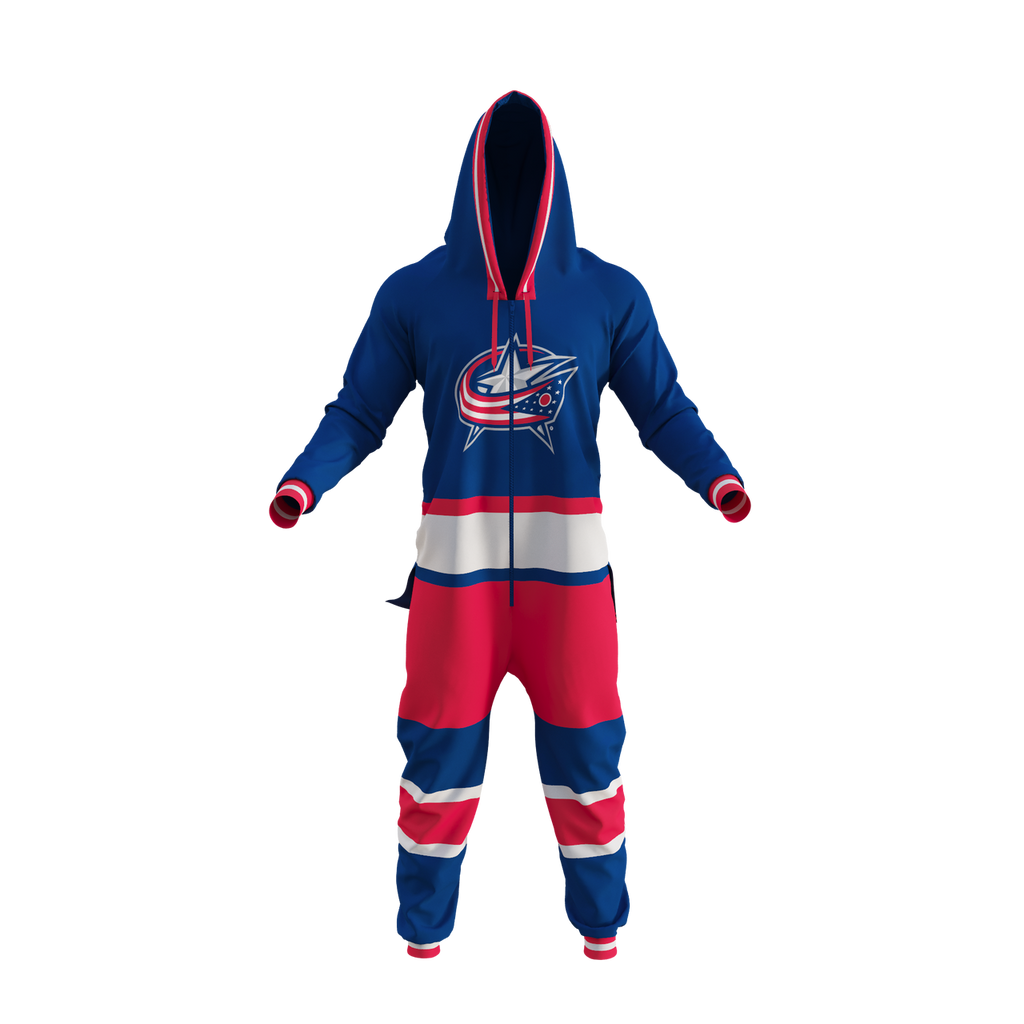 Columbus Blue Jackets NHL Hockey Sockey Men Royal Blue Team Uniform Onesie product image 1, provided for visual reference