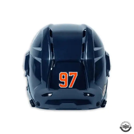 Connor McDavid Edmonton Oilers NHL CCM Navy Autographed Authentic HTV08 Helmet product image 3, provided for visual