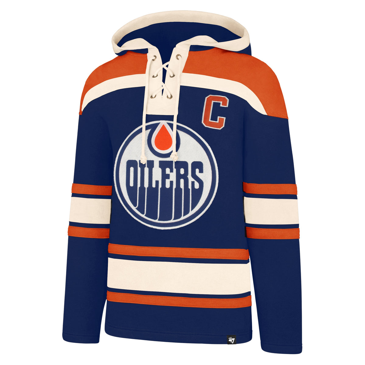 Connor McDavid Edmonton Oilers NHL 47 Brand Men Navy Heavyweight Lacer Hoodie product image 2, provided for visual reference