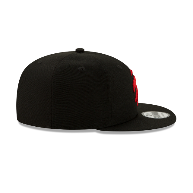 Toronto Raptors NBA New Era Men Black 9Fifty Red Logo Snapback product image 6, provided for visual reference and product