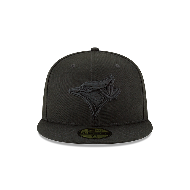 Toronto Blue Jays MLB New Era Men Black on Black 59Fifty Basic Fitted Hat product image 6, provided for visual reference and