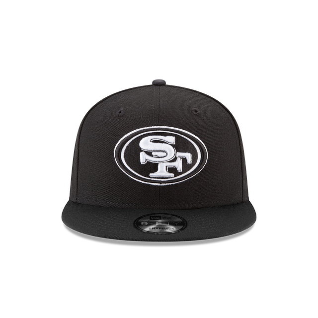 San Francisco 49ers NFL New Era Men Black White 9Fifty Basic Snapback product image 3, provided for visual reference and