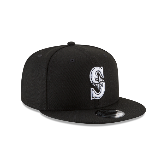 Seattle Mariners MLB New Era Men Black White 9Fifty Basic Snapback product image 6, provided for visual reference and