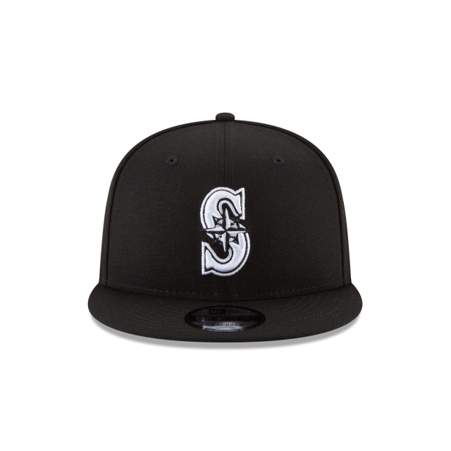 Seattle Mariners MLB New Era Men Black White 9Fifty Basic Snapback product image 5, provided for visual reference and