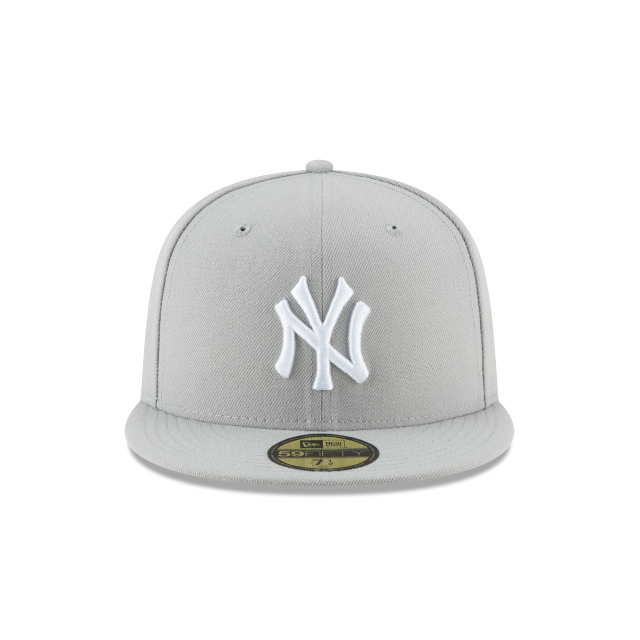 New York Yankees MLB New Era Men Grey 59Fifty Basic Fitted Hat product image 6, provided for visual reference and product