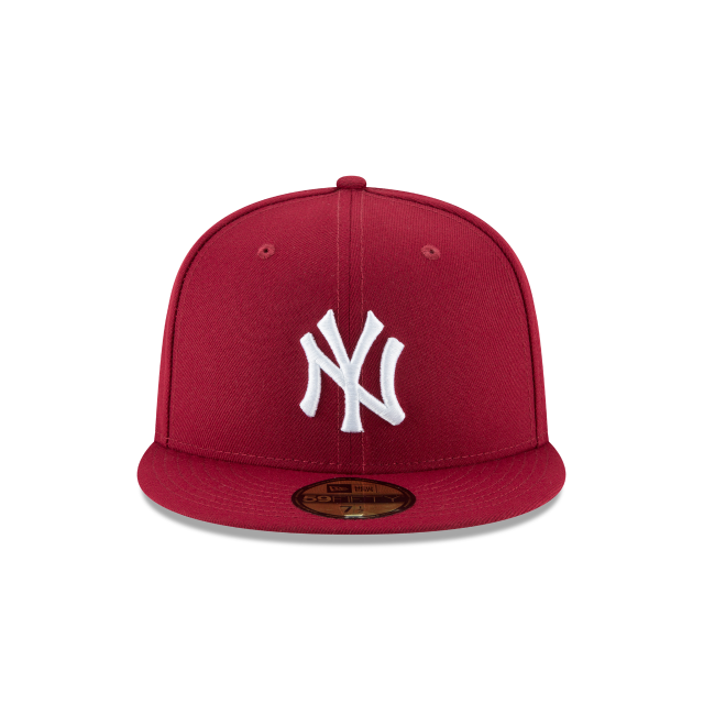 New York Yankees MLB New Era Men Cardinal Red 59Fifty Basic Fitted Hat product image 5, provided for visual reference and