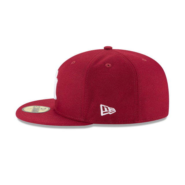 New York Yankees MLB New Era Men Cardinal Red 59Fifty Basic Fitted Hat product image 4, provided for visual reference and