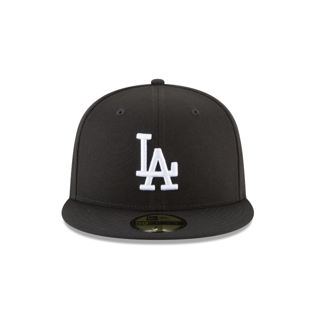 Los Angeles Dodgers MLB New Era Men Black White 59Fifty Basic Fitted Hat product image 5, provided for visual reference and