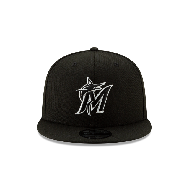 Miami Marlins MLB New Era Men Black White 9Fifty Team Color Basic Snapback product image 5, provided for visual reference