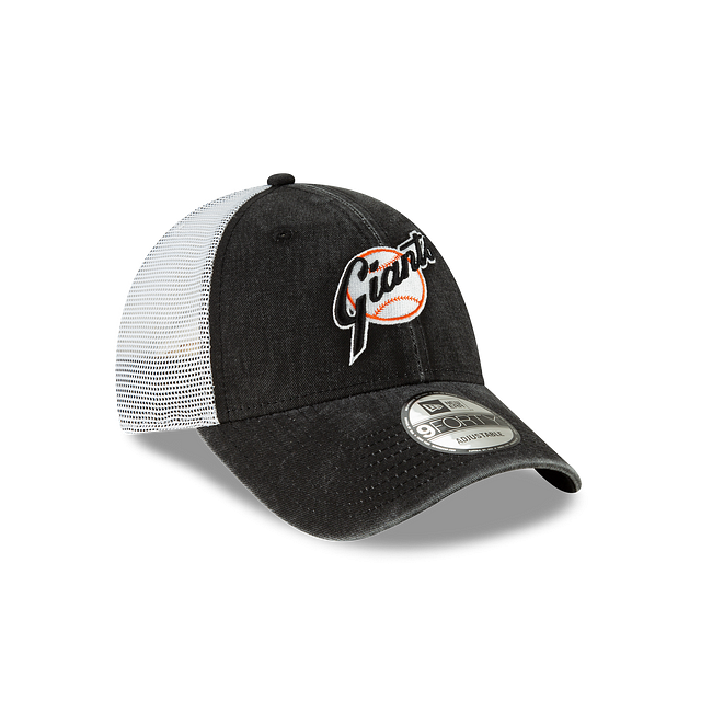 San Francisco Giants MLB New Era Men Black 9Forty Cooperstown Washed Trucker Adjustable Hat product image 6, provided for