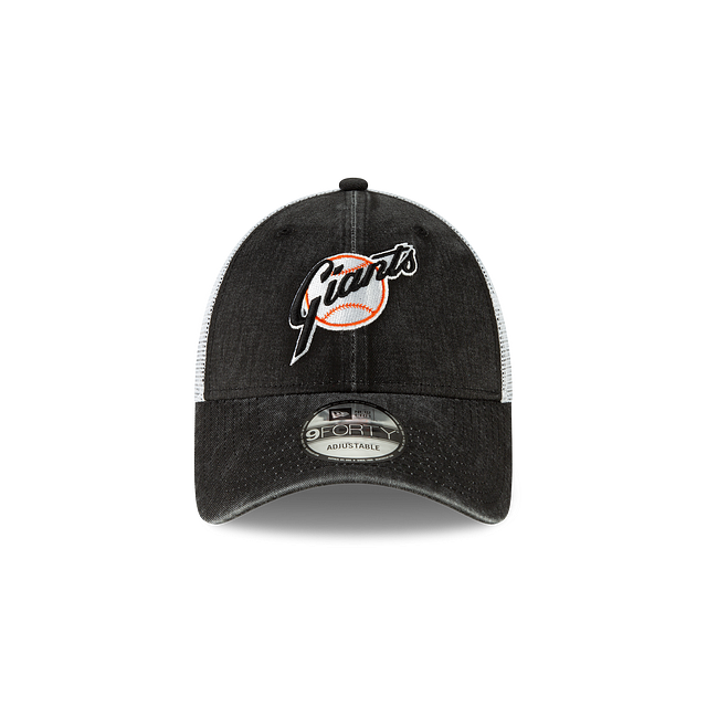 San Francisco Giants MLB New Era Men Black 9Forty Cooperstown Washed Trucker Adjustable Hat product image 5, provided for