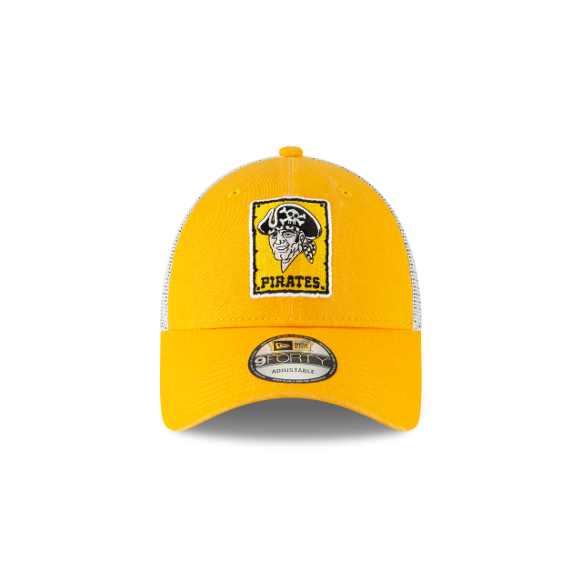 Pittsburgh Pirates MLB New Era Men Yellow 9Forty Cooperstown Washed Trucker Adjustable Hat product image 5, provided for