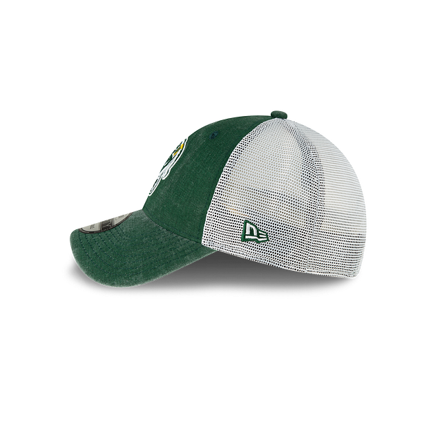 Oakland Athletics MLB New Era Men Green 9Forty Cooperstown Washed Trucker Adjustable Hat product image 4, provided for
