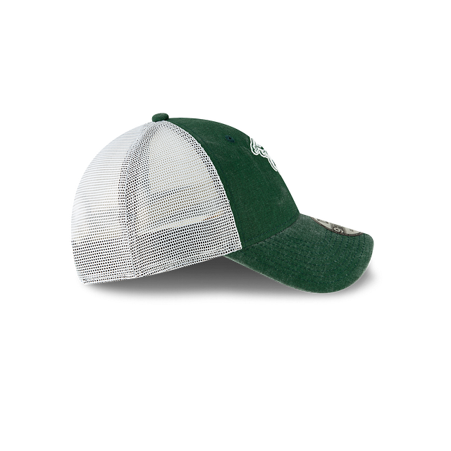 Oakland Athletics MLB New Era Men Green 9Forty Cooperstown Washed Trucker Adjustable Hat product image 3, provided for