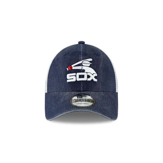 Chicago White Sox MLB New Era Men Navy 9Forty Cooperstown Washed Trucker Adjustable Hat product image 3, provided for visual