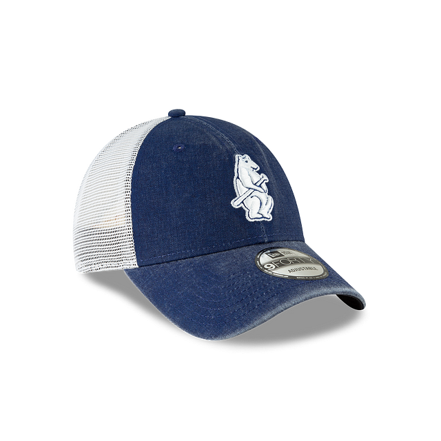 Chicago Cubs MLB New Era Men Navy 9Forty Cooperstown Washed Trucker Adjustable Hat product image 6, provided for visual