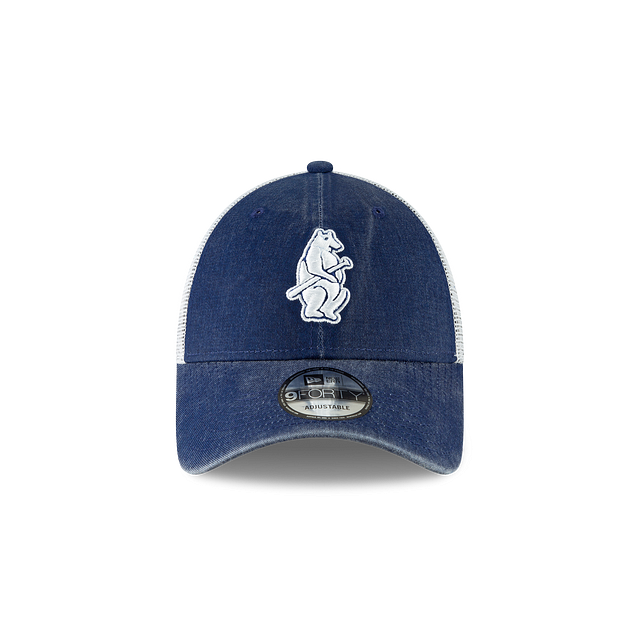 Chicago Cubs MLB New Era Men Navy 9Forty Cooperstown Washed Trucker Adjustable Hat product image 5, provided for visual