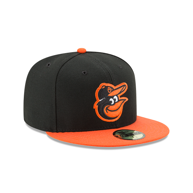 Baltimore Orioles MLB New Era Men Black Orange 59Fifty Authentic Collection Road Fitted Hat product image 3, provided for