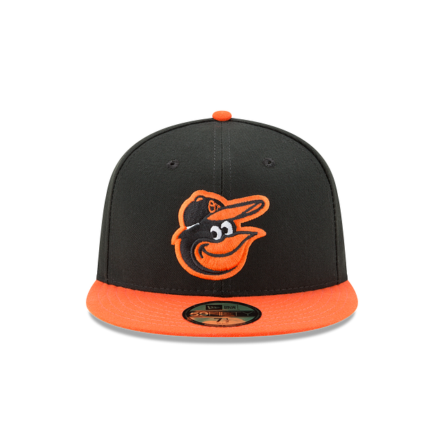 Baltimore Orioles MLB New Era Men Black Orange 59Fifty Authentic Collection Road Fitted Hat product image 6, provided for
