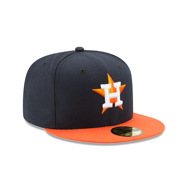 Houston Astros MLB New Era Men Navy / Orange 59Fifty Authentic Collection Road Fitted Hat product image 3, provided for